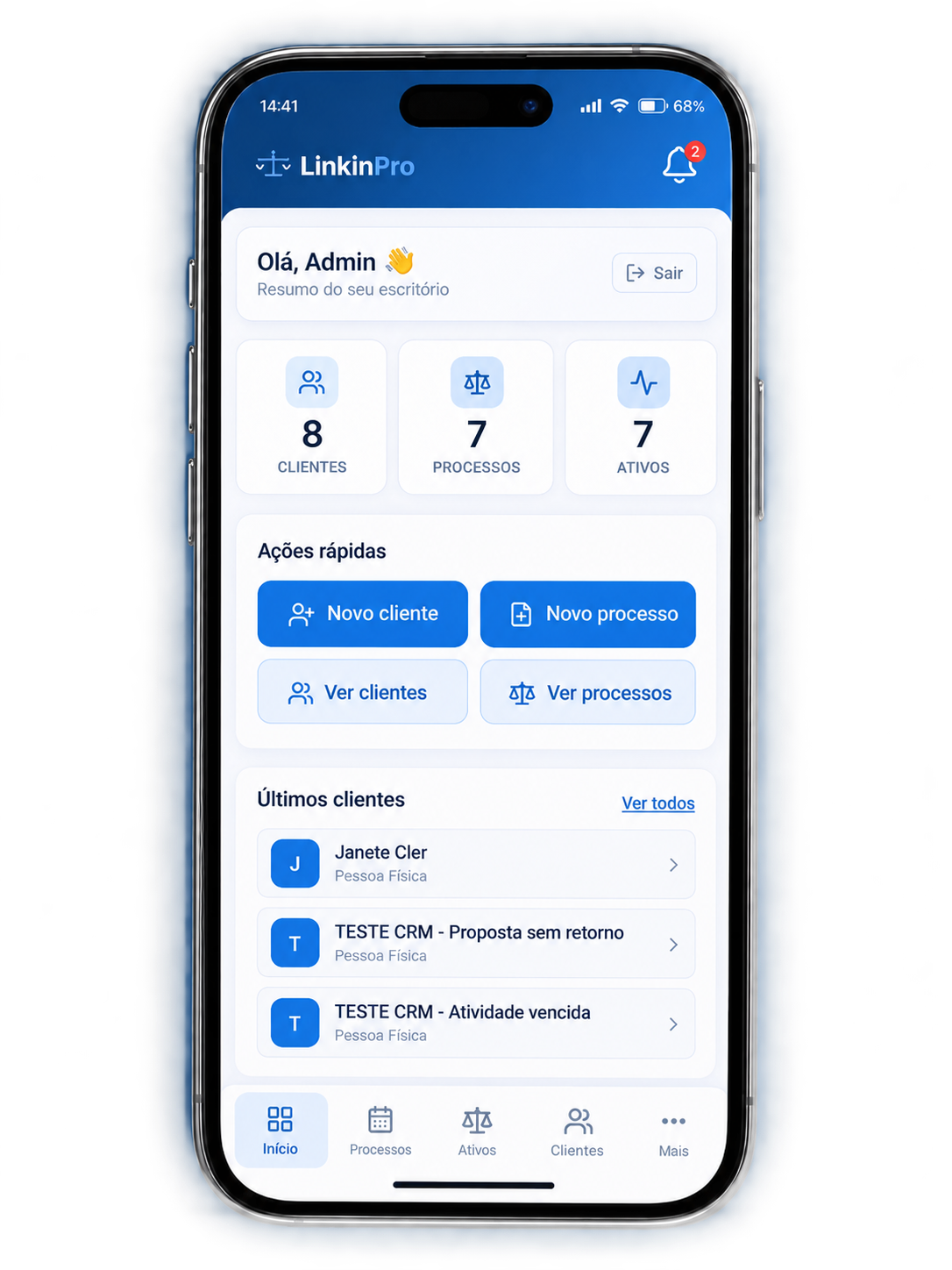 LinkinPro Mobile no tema Azul