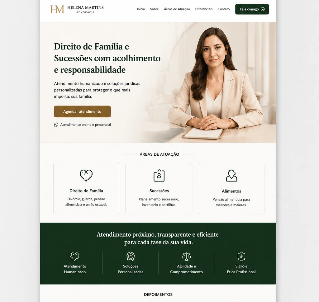 Prévia do site modelo Essencial